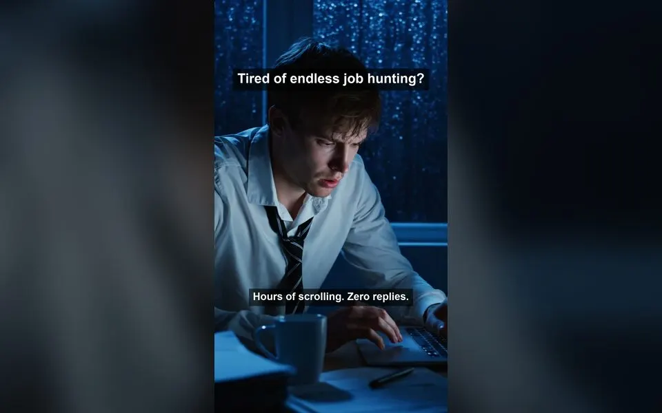 Opening frame of the 30-second job-search reel
